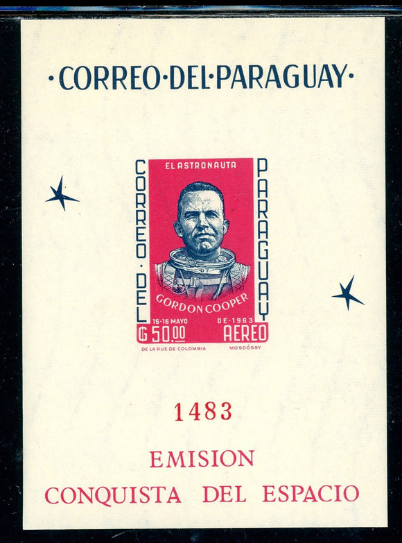 Paraguay Scott #782a IMPERF MNH S/S Astronaut Gordon Cooper CV$30+ 378318