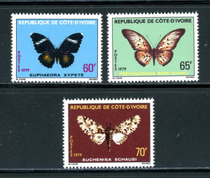 Ivory Coast Scott #506-508 MNH Butterflies Insects FAUNA CV$10+ 378324