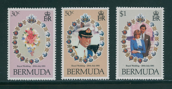 Bermuda Scott #412-414 MNH Prince Charles Lady Diana Wedding $$ 378359