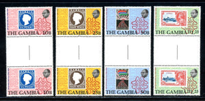 Gambia Scott #394-397 MNH GUTTER PAIRS Sir Rowland Hill Death ANN $$ 378375