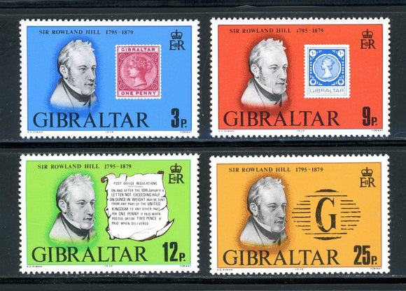 Gibraltar Scott #378-381 MNH Sir Rowland Hill Death ANN $$ 378377