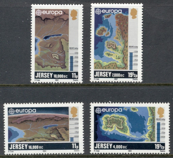 Jersey Scott #285-288 MNH Europa 1992 Maps $$ 378397