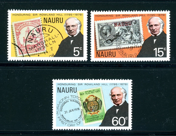 Nauru Scott #195-197 MNH Sir Rowland Hill Death ANN $$ 378414