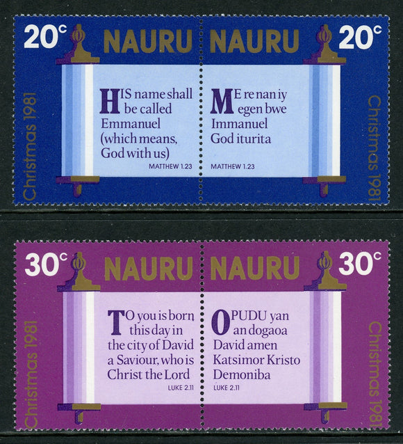 Nauru Scott #237a//239a MNH PAIRS Christmas 1981 $$ 378415