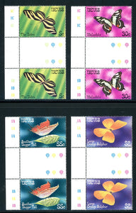 Nevis Scott #142-145 MNH GUTTER PAIRS Butterflies Insects FAUNA $$ 378425