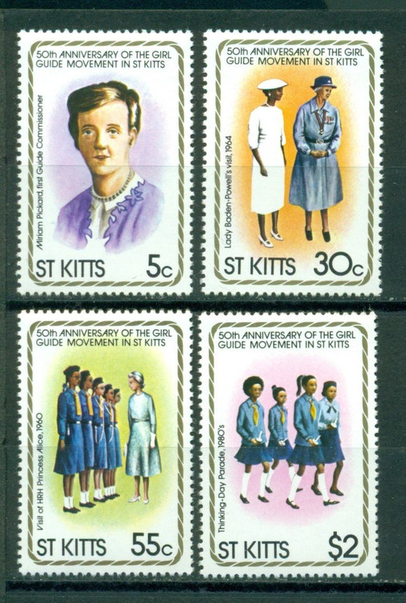 St. Kitts Scott #82-85 MNH Girl Guides $$ 378452