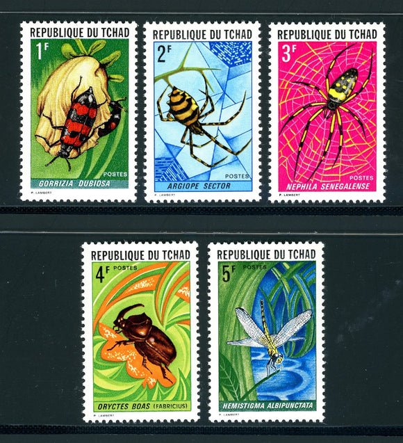 Chad Scott #252-256 MNH Insects and Spiders FAUNA CV$14+ 378491