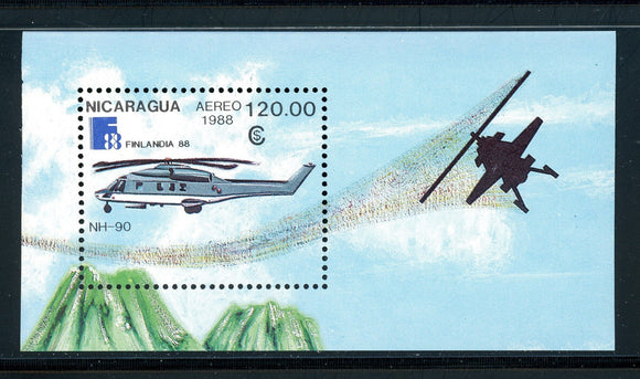 Nicaragua Scott #1718 MNH S/S Helicopters CV$5+ 378518