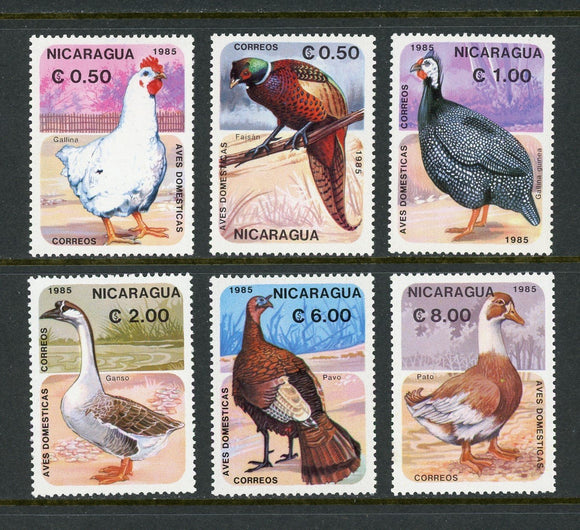 Nicaragua Scott #1465-1470 MNH Birds FAUNA CV$8+ 378528