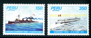 Peru Scott #801-802 MNH Military Ships CV$3+ 380812