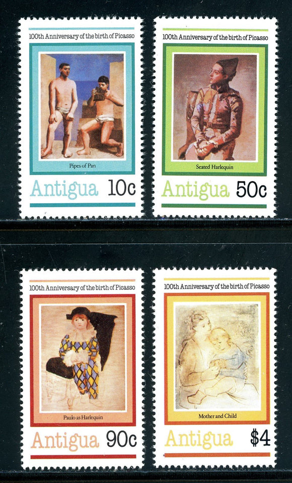 Antigua Scott #618-621 MNH Paintings of Pablo Picasso CV$3+ 380920