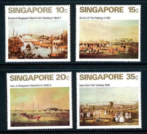 Singapore Scott #144-147 MNH Views of 19th Century Singapore CV$25+ 380956