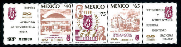 Mexico Scott #1433a MNH STRIP W/LABELS Nat'l Polytechnic Institute CV$7+ 381041