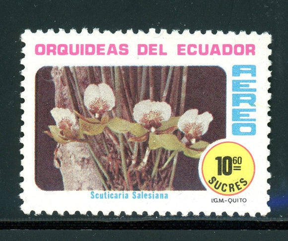 Ecuador Scott #C710 MNH Orchids Flowers FLORA CV$3+ 381103