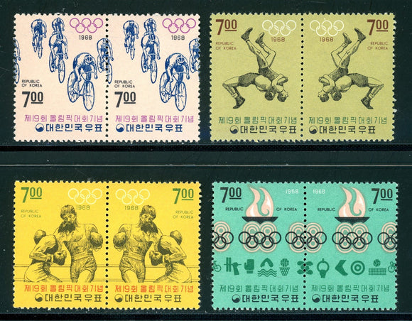 Korea Scott #617b//623b MNH PAIRS OLYMPICS 1968 Mexico City CV$140+ 382788 ish-1