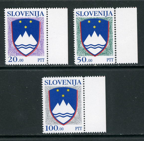 Slovenia Scott #112-114 MNH National Arms HIVALS CV$5+ 382865 ish-1