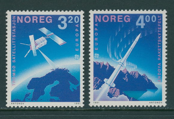 Norway Scott #989-990 MNH Europa 1991 Space CV$4+ 382946 ish-1