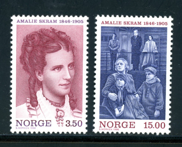 Norway Scott #1139-1140 MNH Amalie Skram Novelist CV$7+ 382959 ish-1
