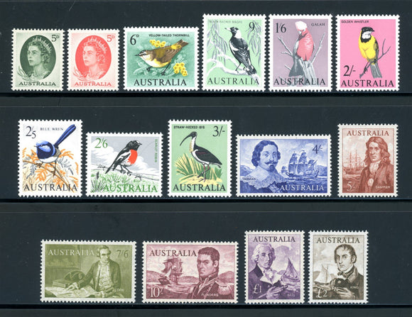 Australia Scott #365-379 MNH 1963-65 Birds/Explorers CV$244+ 382976 ish-1