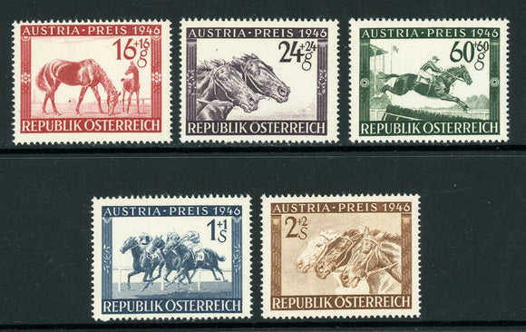 Austria Scott #B179-B183 MNH Race Horses CV$12+ 383041 ish-1
