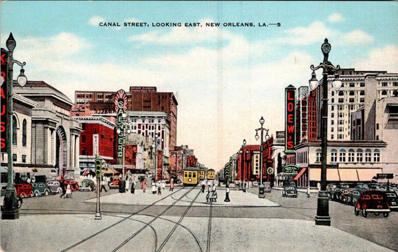 Postcard Canal Street New Orleans LA, unaddressed $$ 383296 ISH