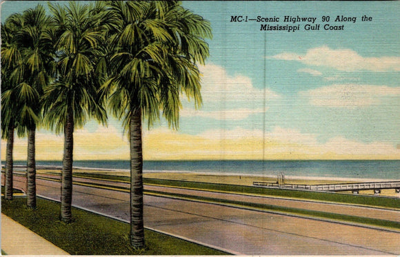 Postcard Mississippi Gulf Coast MS, unaddressed $$ 383324 ISH