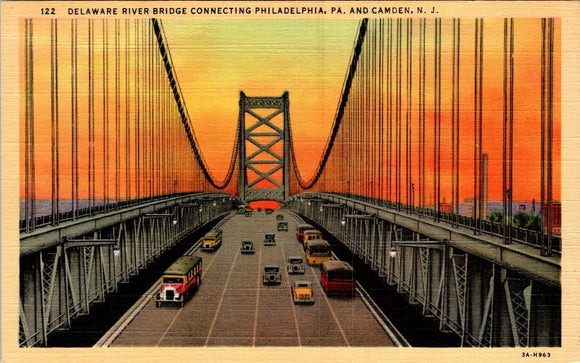 Postcard Delaware River Bridge Philadelphia/Camden, unaddressed $$ 383328 ISH