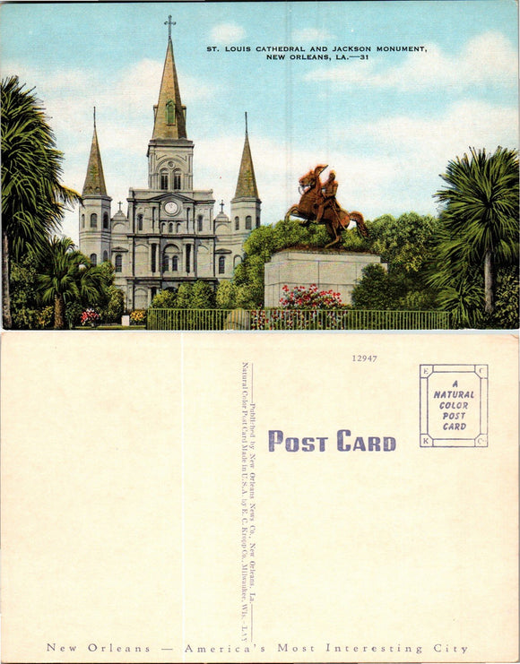 Postcard St. Louis Cathedral New Orleans LA, unaddressed $$ 383340 ISH
