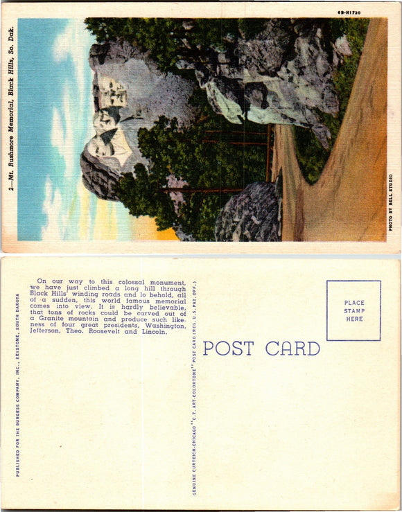 Postcard Mt. Rushmore SD, unaddressed $$ 383342 ISH
