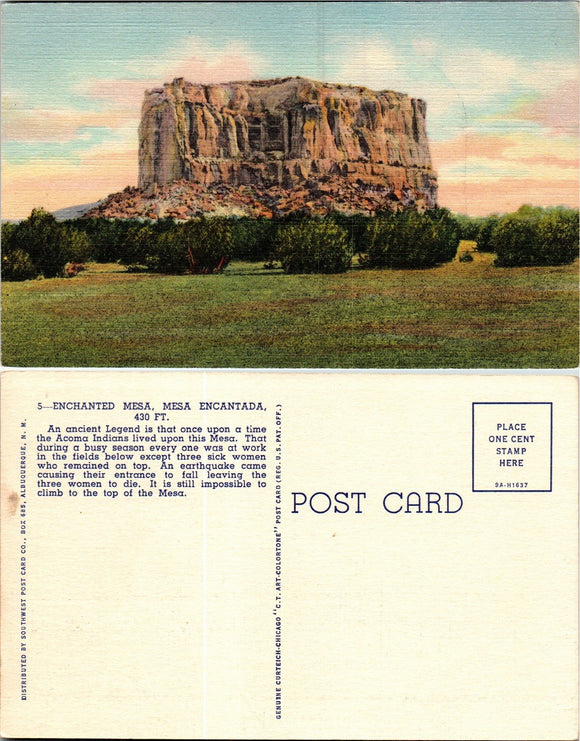 Postcard Enchanted Mesa NM, unaddressed $$ 383348 ISH