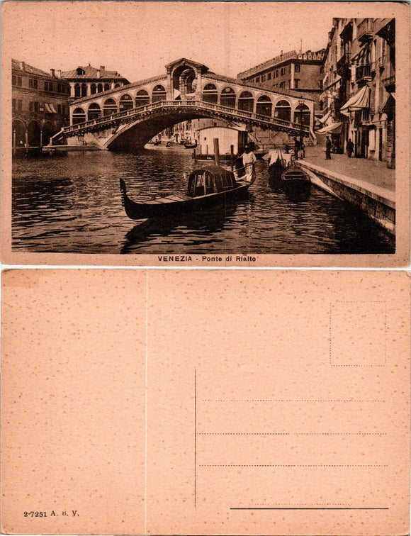 Postcard Italy, Rialto Bridge Venice, unaddressed $$ 383354 ISH