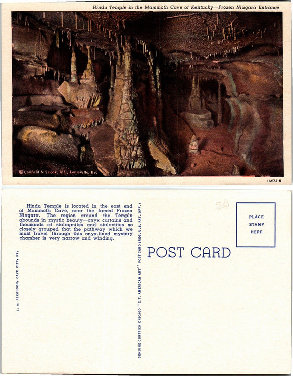Postcard Mammoth Cave KY, unaddressed $$ 383374 ISH