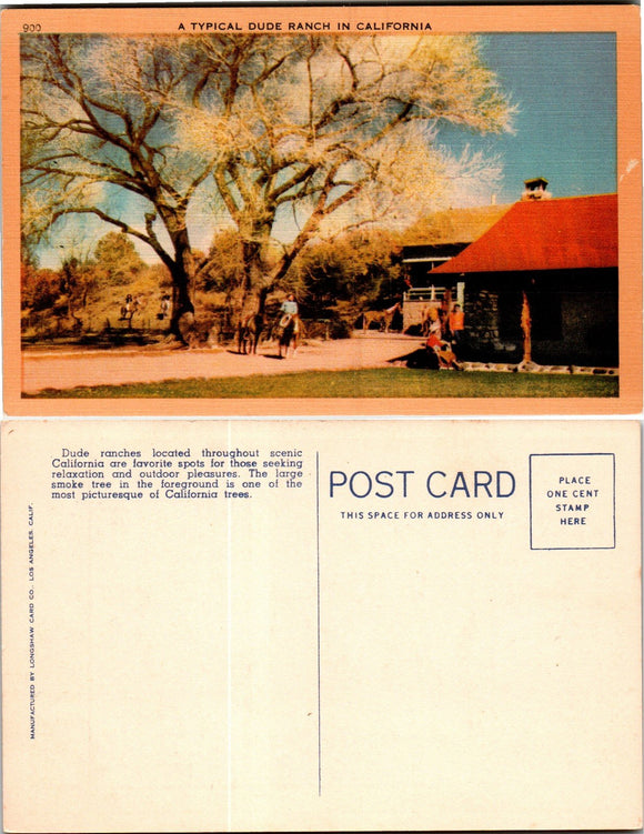 Postcard Dude Ranch in California, unaddressed $$ 383383 ISH