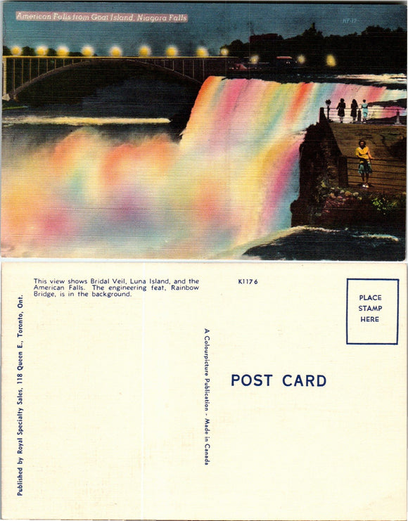 Postcard American Falls of Niagara, unaddressed $$ 383396 ISH