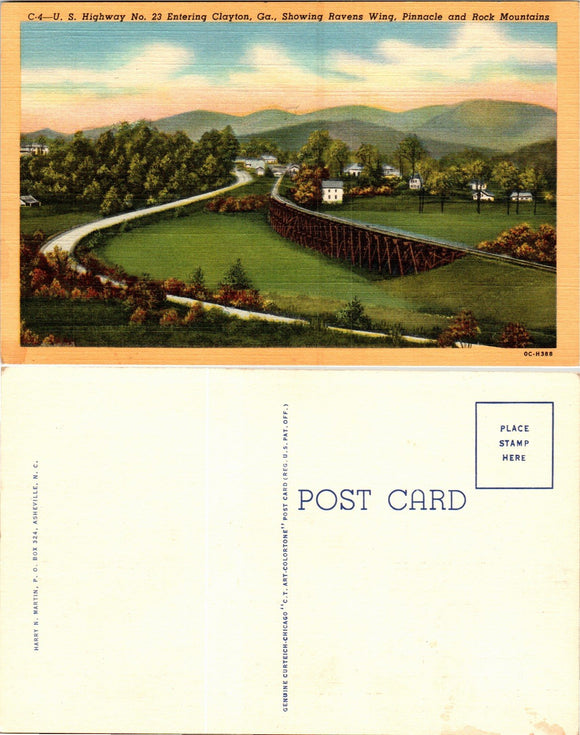 Postcard Clayton GA MOUNTAINS, unaddressed $$ 383397 ISH
