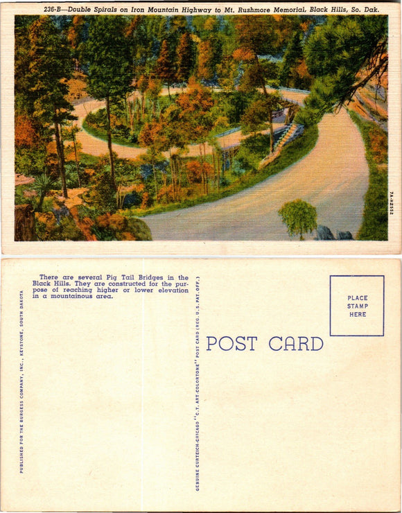 Postcard Mt. Rushmore SD, unaddressed $$ 383409 ISH