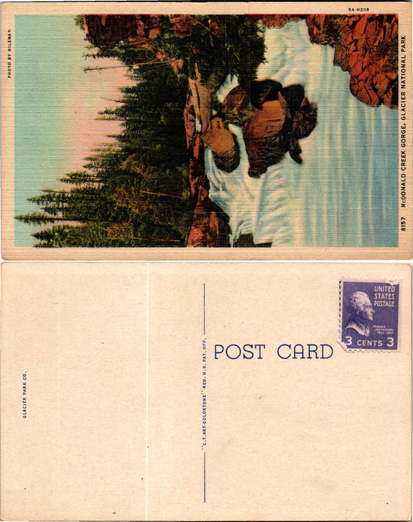 Postcard McDonald Creek Glacier National Park, unaddressed $$ 383415 ISH