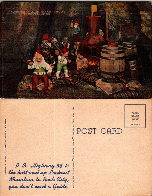 Postcard Santa's Elves Lookout Mountain GA, unaddressed $$ 383420 ISH