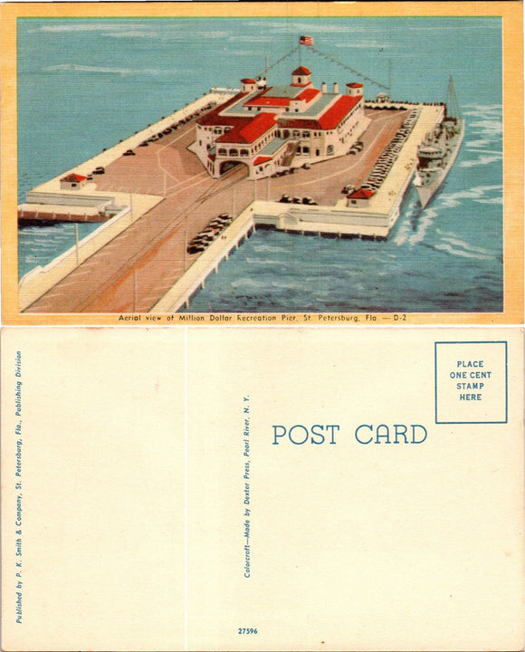 Postcard Recreation Pier St. Petersburgh FL, unaddressed $$ 383424 ISH