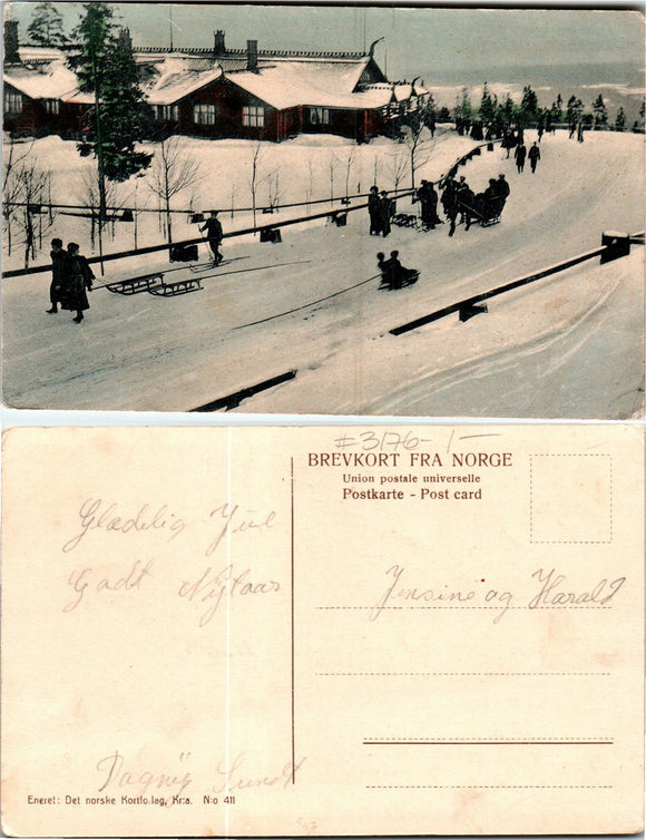 Postcard Early Norwegian Winter Scene, unaddressed $$ 383483 ISH