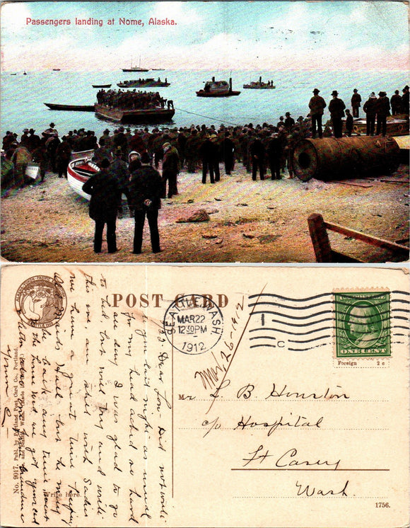 Postcard 1912 Seattle WA EXPO Passengers at Nome to Ft. Casey WA $$ 383512 ISH