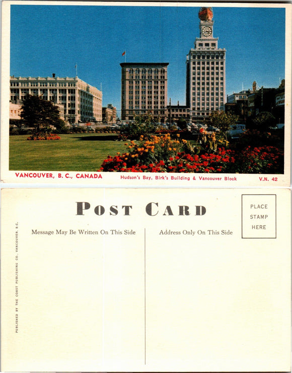 Postcard Buildings in Vancouver B.C., unaddressed $$ 383529 ISH