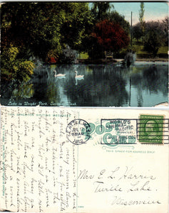 Postcard 1912 Seattle WA Wright Park Scene to Turtle Lake WI $$ 383606 ISH