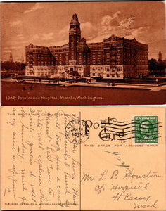 Postcard 1912 Seattle WA Providence Hospital to Ft. Casey WA $$ 383624 ISH