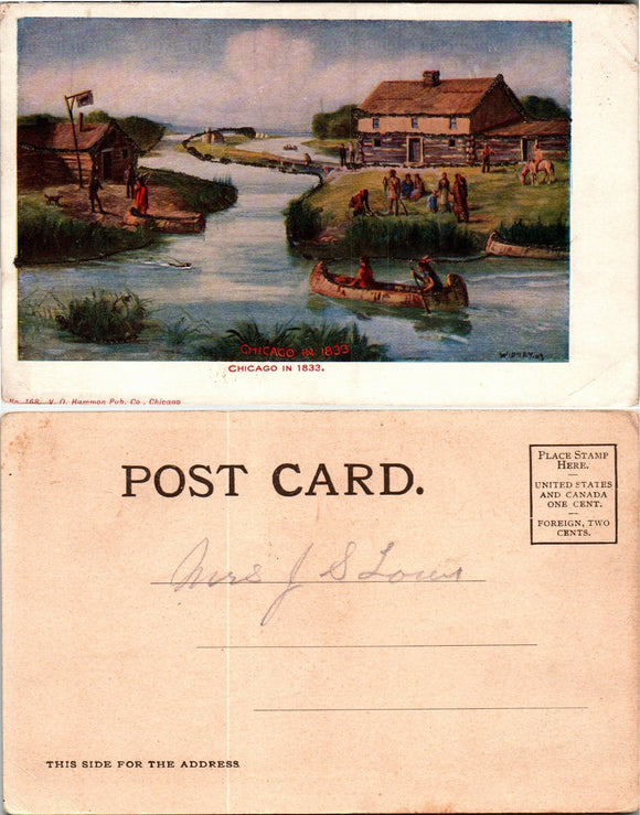 Postcard UB Chicago in 1833, unaddressed $$ 383634 ISH