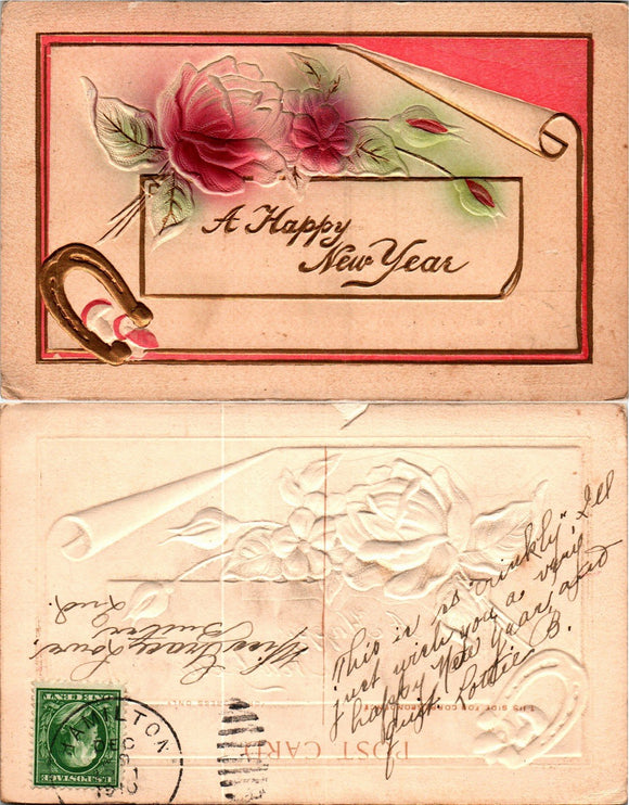 Postcard 1910 New Year to Butler IN $$ 383700 ISH