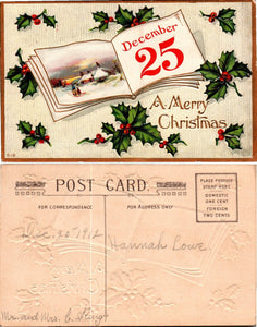 Postcard 1912 Merry Christmas unposted $$ 383751 ISH