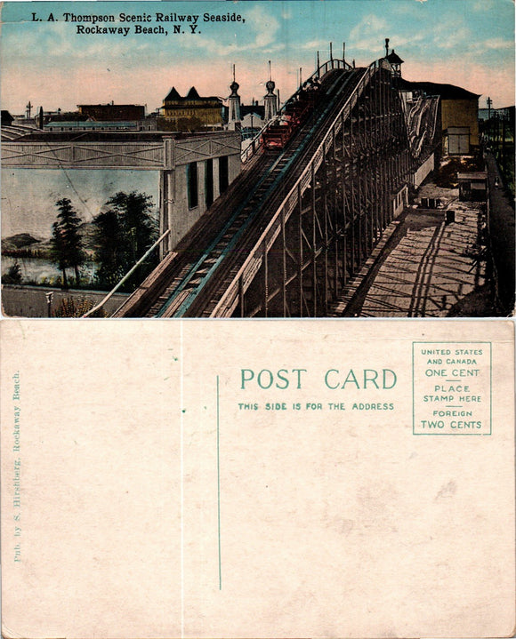Postcard VINTAGE Scenic Railway Rockaway Beach NY $$ 383762 ISH