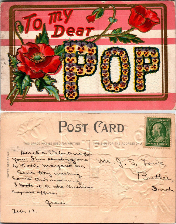Postcard VINTAGE Greetings to Butler IN $$ 383789 ISH