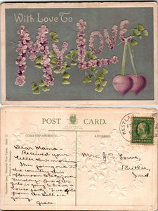Postcard VINTAGE Love from W. Lafayette to Butler IN $$ 383807 ISH